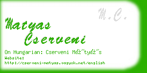 matyas cserveni business card